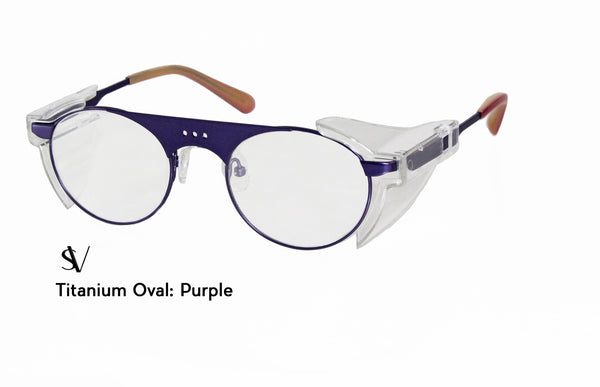 Titanium Replacement Frame for Loupes - Oval Shape - Purple Color
