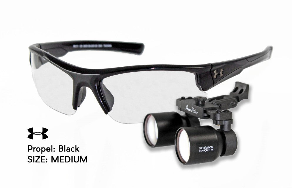 Flip-Up GenX 4.0x Expanded-Field Loupes: Under Armour Propel Frame