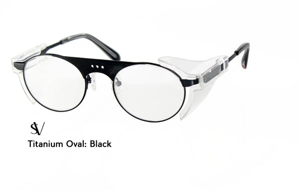 Titanium Replacement Frame for Loupes - Oval Shape - Black Color